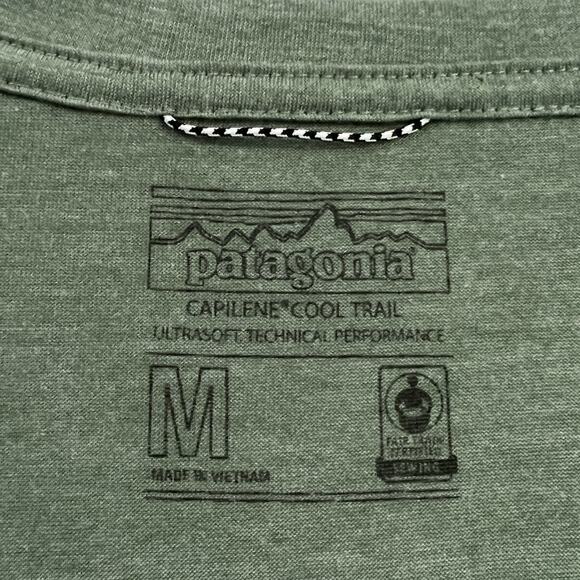 Patagonia Women Capilene Cool Trail Performance Short Sleeve Shirt Green 24501 M - Picture 4 of 5